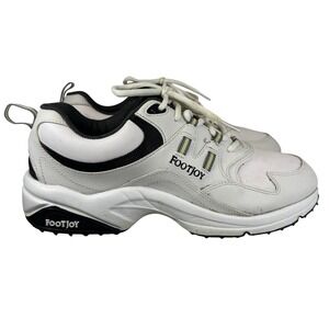 FootJoy White Black Leather Lace Up Golf Shoes Mens Size 9.5